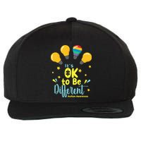 It's OK To Be Different Cute Autism Awareness Quote Wool Snapback Cap