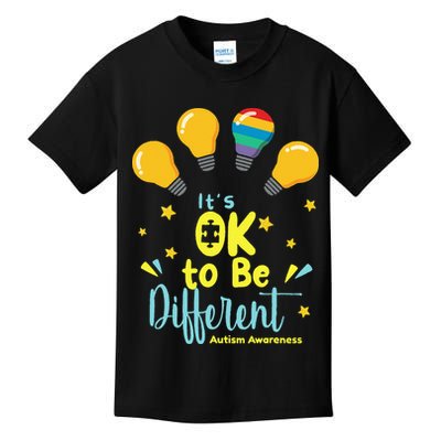 It's OK To Be Different Cute Autism Awareness Quote Kids T-Shirt