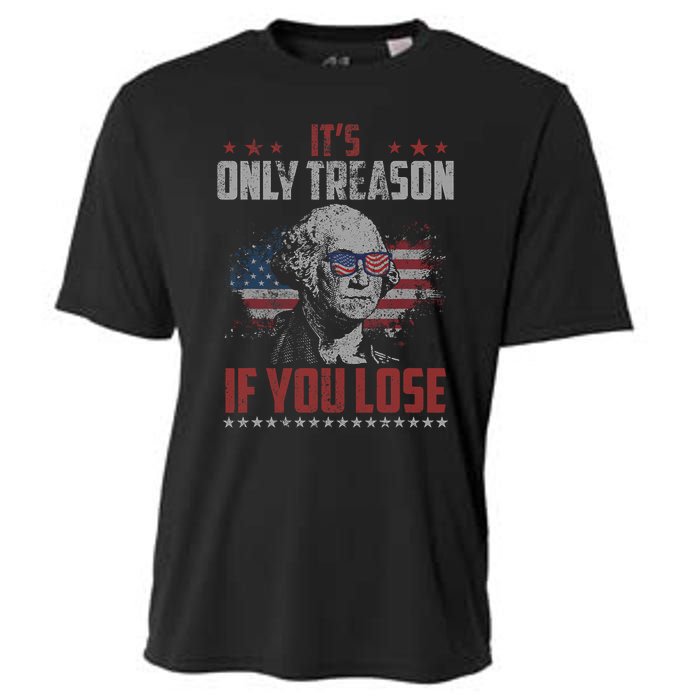 Its Only Treason If You Lose George Washington American Flag Cooling Performance Crew T-Shirt