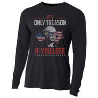 Its Only Treason If You Lose George Washington American Flag Cooling Performance Long Sleeve Crew