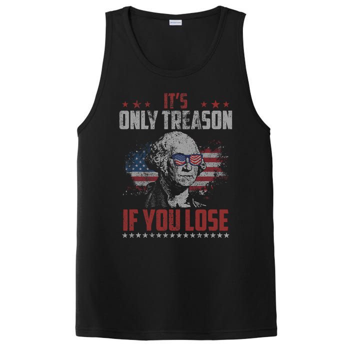 Its Only Treason If You Lose George Washington American Flag PosiCharge Competitor Tank