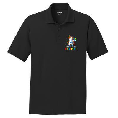 Its Ok To Be Different Autism Awareness Puzzle Piece Unicorn Gift PosiCharge RacerMesh Polo