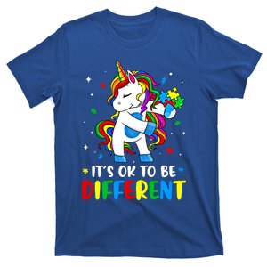 Its Ok To Be Different Autism Awareness Puzzle Piece Unicorn Gift T-Shirt