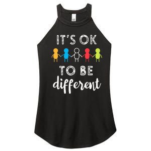 Its Ok To Be Different Support Autism Awareness Gift Women’s Perfect Tri Rocker Tank