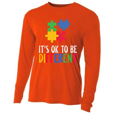 Its Ok To Be Different Be Kind Autism Awareness Autism Meaningful Gift Cooling Performance Long Sleeve Crew