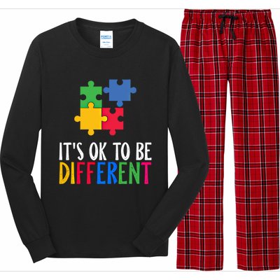 Its Ok To Be Different Be Kind Autism Awareness Autism Meaningful Gift Long Sleeve Pajama Set