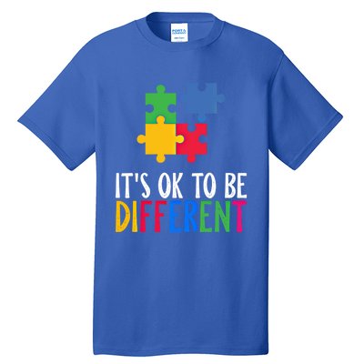 Its Ok To Be Different Be Kind Autism Awareness Autism Meaningful Gift Tall T-Shirt