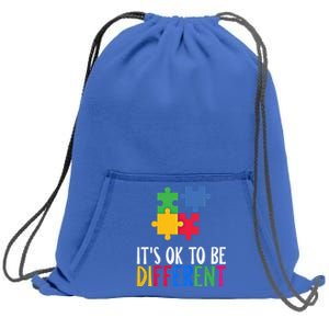 Its Ok To Be Different Be Kind Autism Awareness Autism Meaningful Gift Sweatshirt Cinch Pack Bag