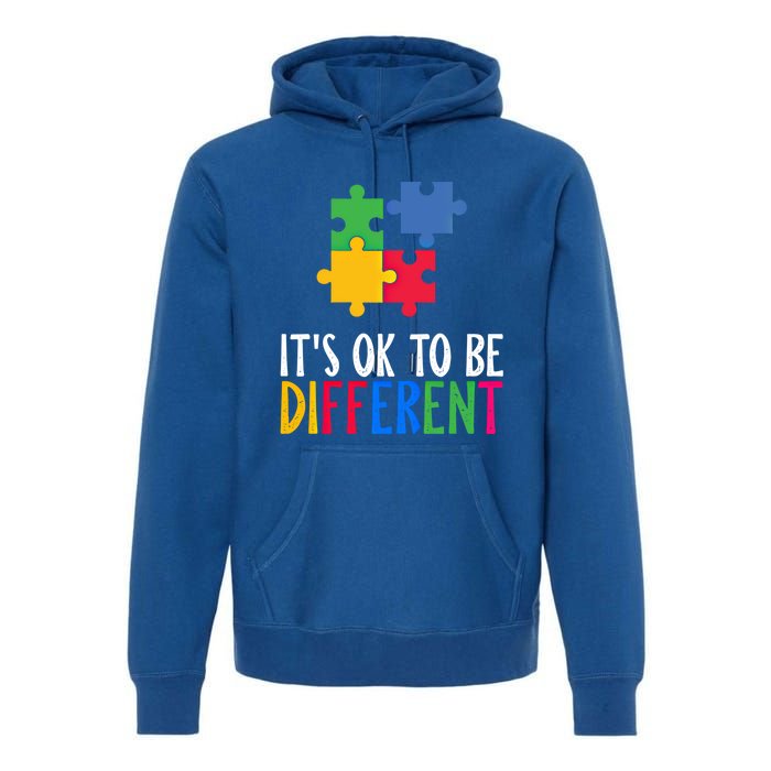 Its Ok To Be Different Be Kind Autism Awareness Autism Meaningful Gift Premium Hoodie