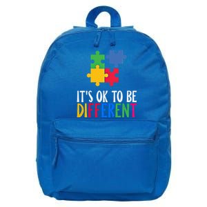 Its Ok To Be Different Be Kind Autism Awareness Autism Meaningful Gift 16 in Basic Backpack