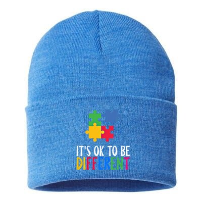 Its Ok To Be Different Be Kind Autism Awareness Autism Meaningful Gift Sustainable Knit Beanie