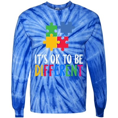 Its Ok To Be Different Be Kind Autism Awareness Autism Meaningful Gift Tie-Dye Long Sleeve Shirt