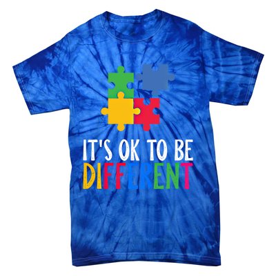 Its Ok To Be Different Be Kind Autism Awareness Autism Meaningful Gift Tie-Dye T-Shirt