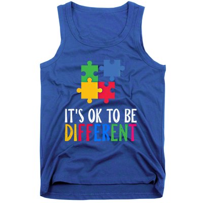 Its Ok To Be Different Be Kind Autism Awareness Autism Meaningful Gift Tank Top