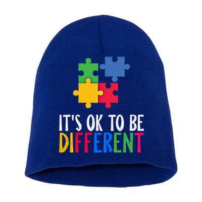 Its Ok To Be Different Be Kind Autism Awareness Autism Meaningful Gift Short Acrylic Beanie