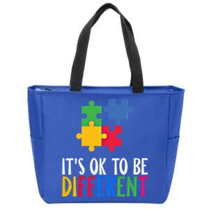 Its Ok To Be Different Be Kind Autism Awareness Autism Meaningful Gift Zip Tote Bag