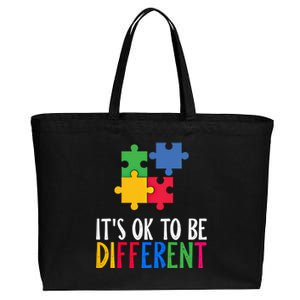 Its Ok To Be Different Be Kind Autism Awareness Autism Meaningful Gift Cotton Canvas Jumbo Tote