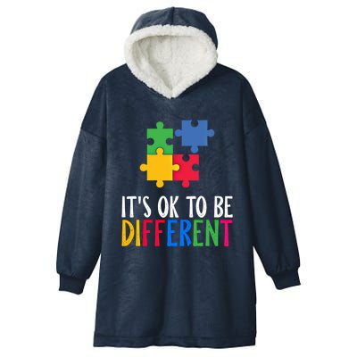 Its Ok To Be Different Be Kind Autism Awareness Autism Meaningful Gift Hooded Wearable Blanket