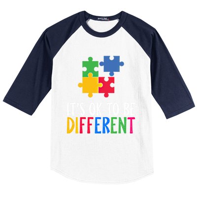 Its Ok To Be Different Be Kind Autism Awareness Autism Meaningful Gift Baseball Sleeve Shirt