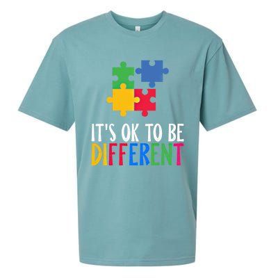 Its Ok To Be Different Be Kind Autism Awareness Autism Meaningful Gift Sueded Cloud Jersey T-Shirt