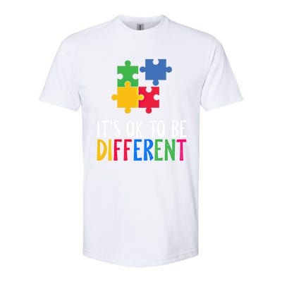 Its Ok To Be Different Be Kind Autism Awareness Autism Meaningful Gift Softstyle CVC T-Shirt