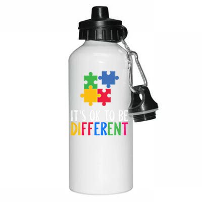 Its Ok To Be Different Be Kind Autism Awareness Autism Meaningful Gift Aluminum Water Bottle