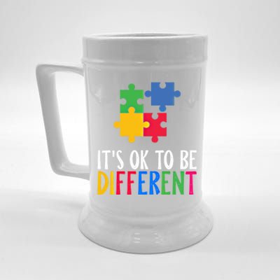 Its Ok To Be Different Be Kind Autism Awareness Autism Meaningful Gift Beer Stein