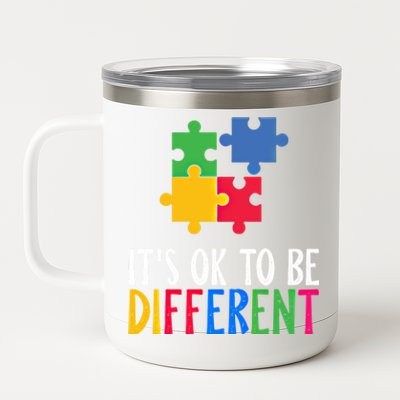 Its Ok To Be Different Be Kind Autism Awareness Autism Meaningful Gift 12 oz Stainless Steel Tumbler Cup