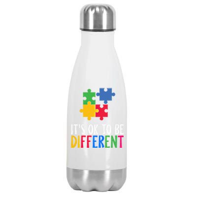 Its Ok To Be Different Be Kind Autism Awareness Autism Meaningful Gift Stainless Steel Insulated Water Bottle