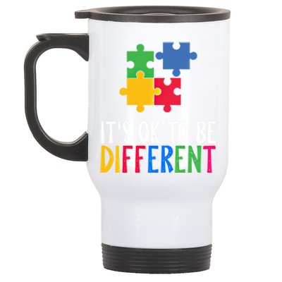 Its Ok To Be Different Be Kind Autism Awareness Autism Meaningful Gift Stainless Steel Travel Mug