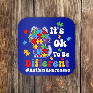 Its Ok To Be Different Cute Cat Autism Awareness Acceptance Cute Gift Coaster