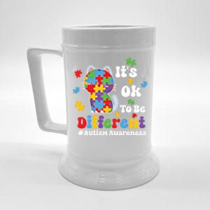 Its Ok To Be Different Cute Cat Autism Awareness Acceptance Cute Gift Beer Stein