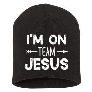 I'm On Team Jesus Cut Christian Praise Worship Choose Joy Short Acrylic Beanie