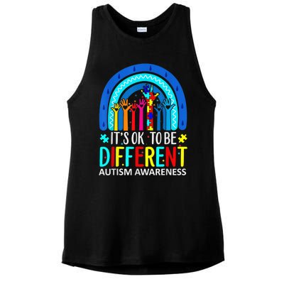 it's ok to be different Autism Awareness Acceptance Ladies PosiCharge Tri-Blend Wicking Tank