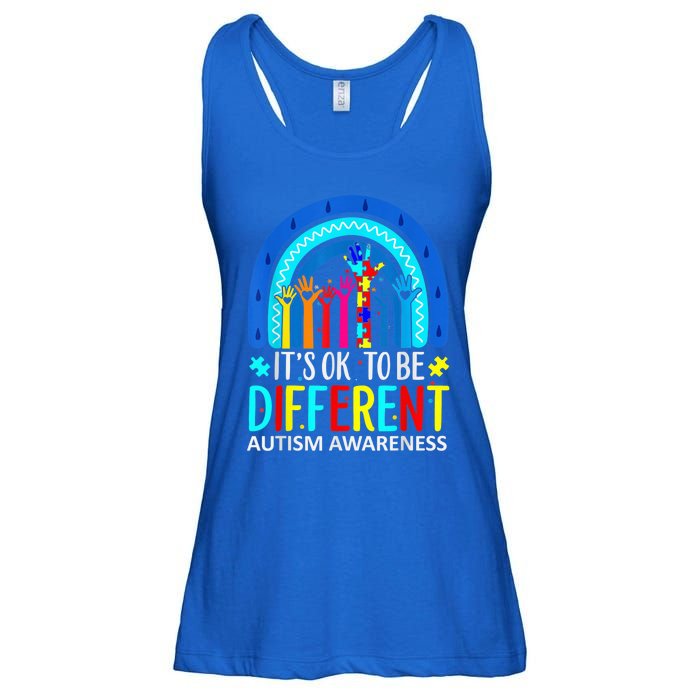 it's ok to be different Autism Awareness Acceptance Ladies Essential Flowy Tank