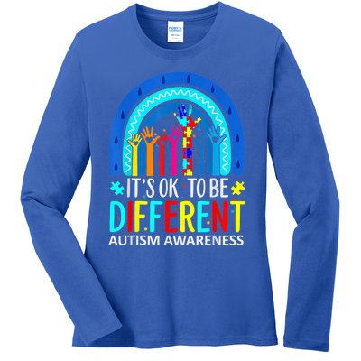 it's ok to be different Autism Awareness Acceptance Ladies Long Sleeve Shirt