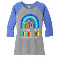 it's ok to be different Autism Awareness Acceptance Women's Tri-Blend 3/4-Sleeve Raglan Shirt