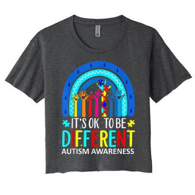 it's ok to be different Autism Awareness Acceptance Women's Crop Top Tee