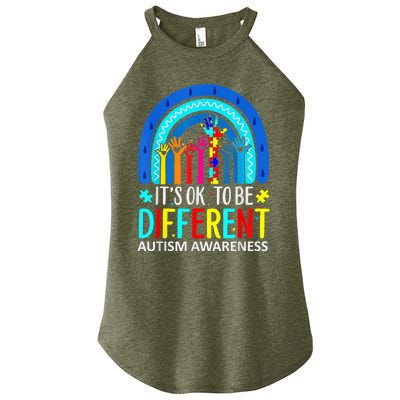 it's ok to be different Autism Awareness Acceptance Women's Perfect Tri Rocker Tank