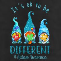 It's Ok To Be Different Autism Awareness Gnome 7 Panel Mesh Trucker Snapback Hat