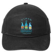 It's Ok To Be Different Autism Awareness Gnome 7-Panel Snapback Hat