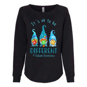 It's Ok To Be Different Autism Awareness Gnome Womens California Wash Sweatshirt