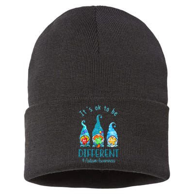 It's Ok To Be Different Autism Awareness Gnome Sustainable Knit Beanie