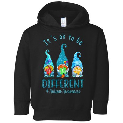 It's Ok To Be Different Autism Awareness Gnome Toddler Hoodie
