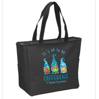 It's Ok To Be Different Autism Awareness Gnome Zip Tote Bag