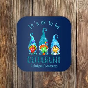 It's Ok To Be Different Autism Awareness Gnome Coaster