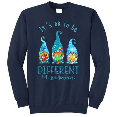 It's Ok To Be Different Autism Awareness Gnome Tall Sweatshirt