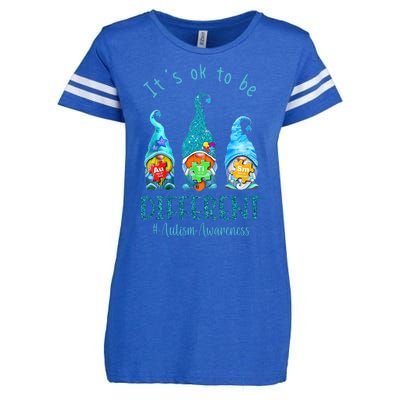 It's Ok To Be Different Autism Awareness Gnome Enza Ladies Jersey Football T-Shirt