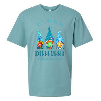 It's Ok To Be Different Autism Awareness Gnome Sueded Cloud Jersey T-Shirt