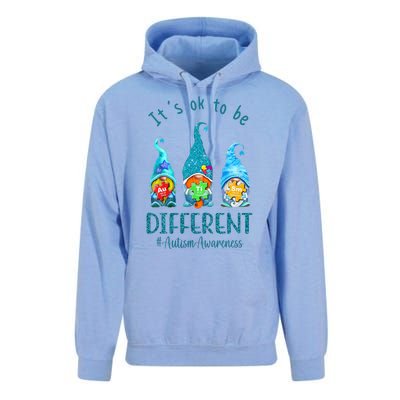 It's Ok To Be Different Autism Awareness Gnome Unisex Surf Hoodie